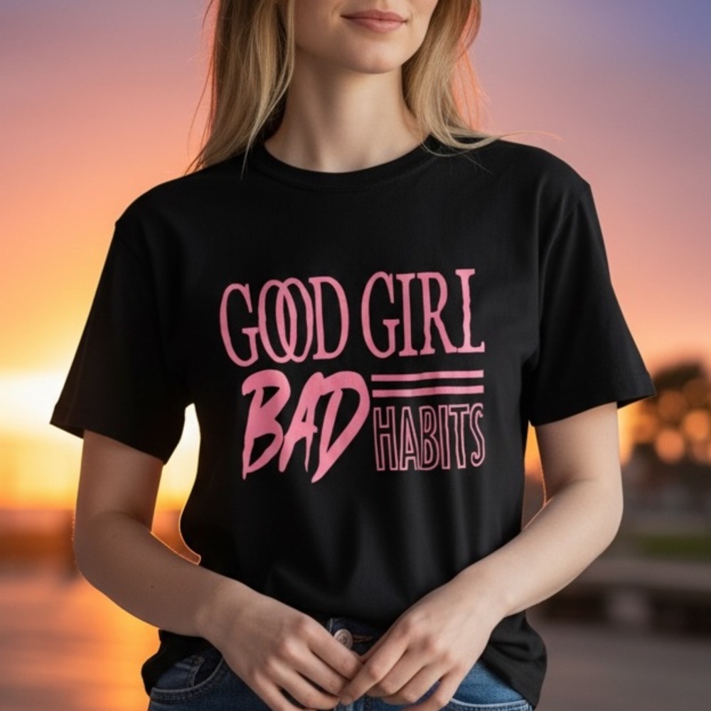 NEW• Good Girl Bad Habits Graphic Tee•XL-1X